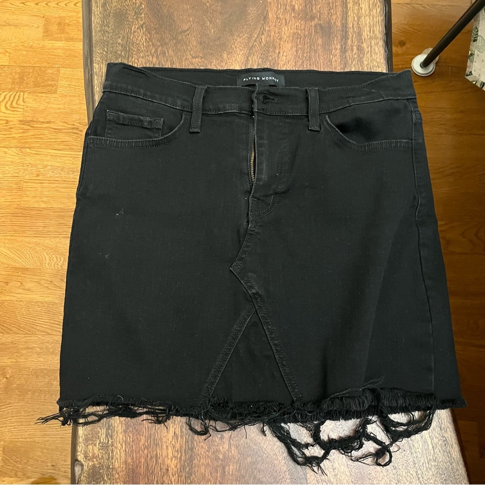 Black jean skirt
